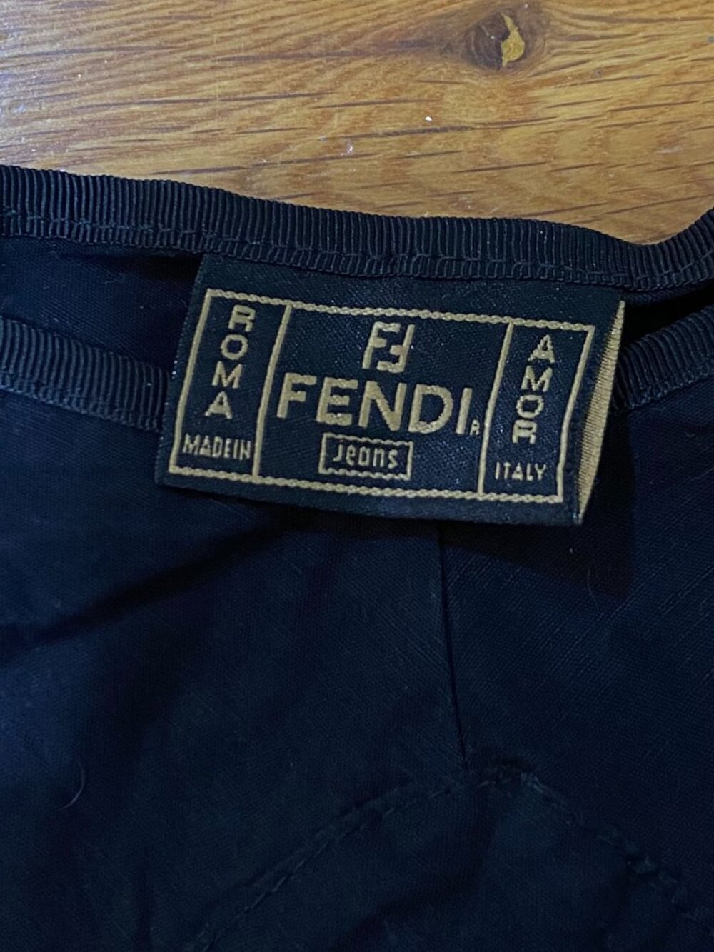 FENDI Jeans VINTAGE 90s Black Cotton Mini Slip Dress, Size IT 44, Fits US Small - Picture 2 of 9
